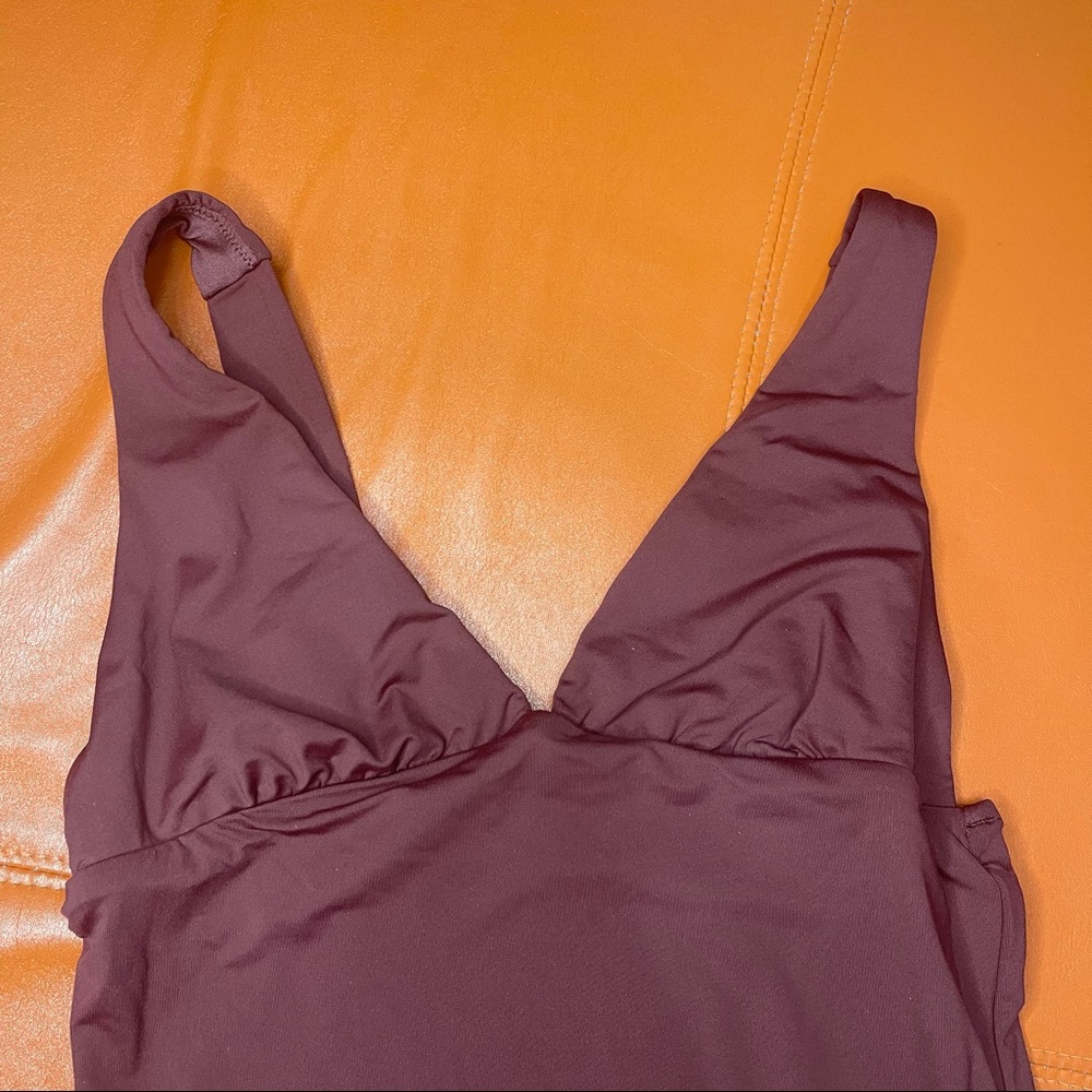 Seafolly Australia One Piece V Neck Maillot Plum 8 - Picture 4 of 11